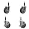 Service Caster 4'' Black Poly Wheel Swivel 3/4'' Expanding Stem Caster Set 2 Brakes, 4PK SCC-EX20S414-PPUB-BLK-2-TLB-2-34 - alternate 1